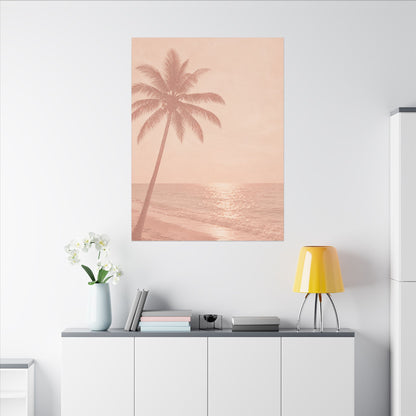 Blush Palm Beach — Matte Stretched Canvas Wall Art
