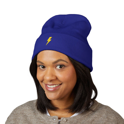 Lightning Bolt Embroidered Classic Cuffed Beanie