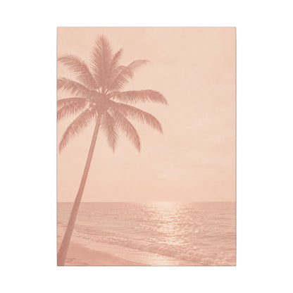 Blush Palm Beach — Matte Stretched Canvas Wall Art