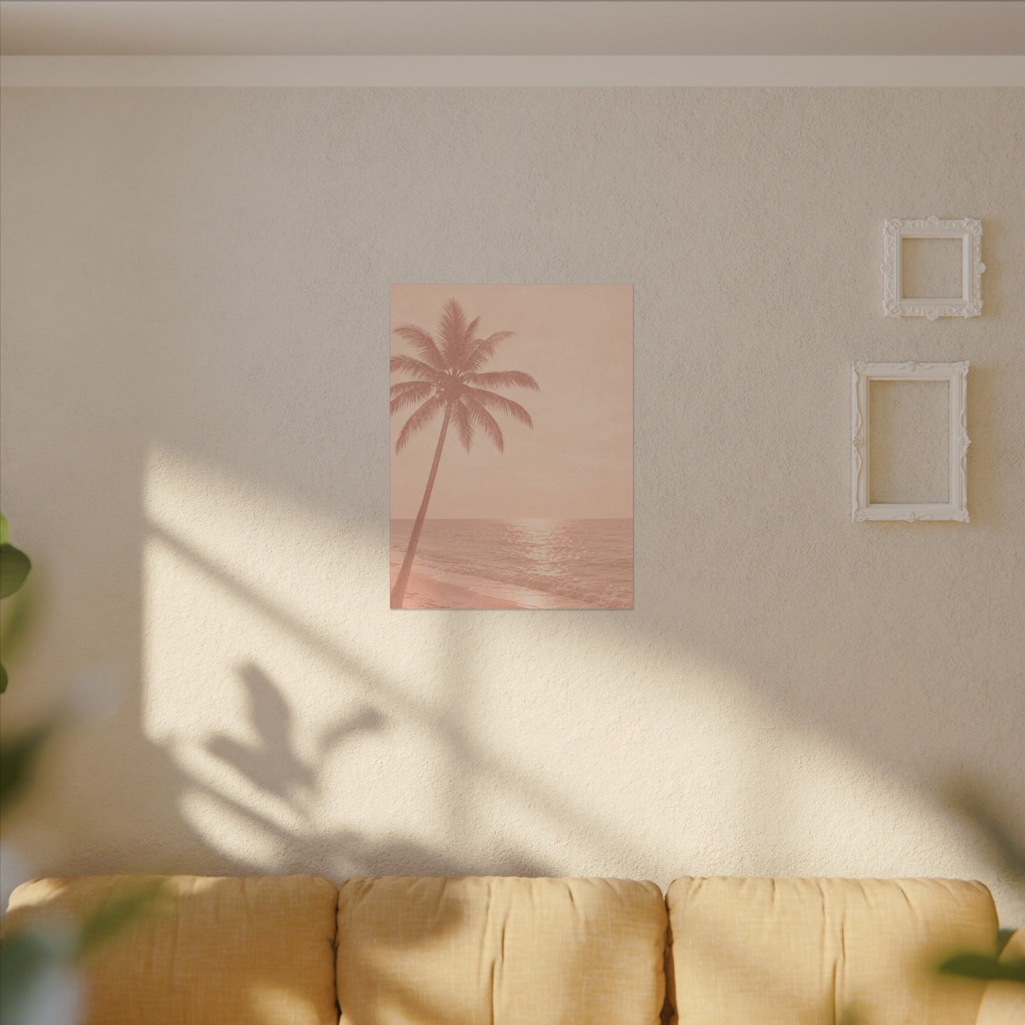 Blush Palm Beach — Matte Stretched Canvas Wall Art