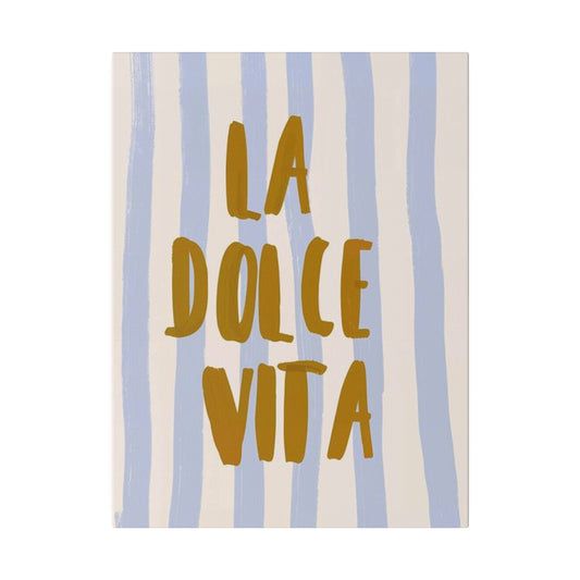 La Dolce Vita Blue Striped Matte Canvas, Stretched