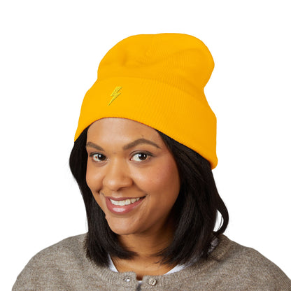 Lightning Bolt Embroidered Classic Cuffed Beanie