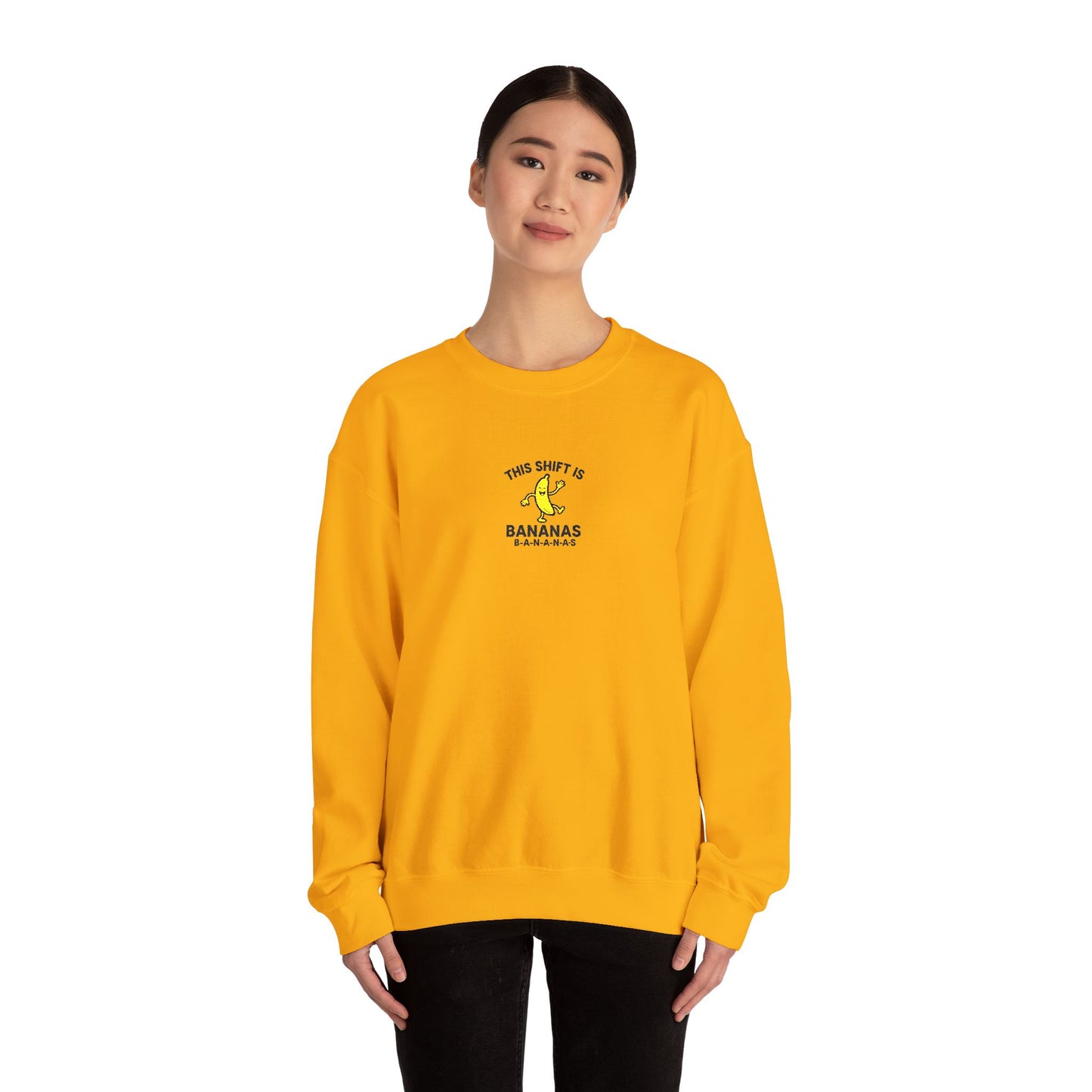 This Shift is Bananas Dancing Embroidered Crewneck Sweatshirt