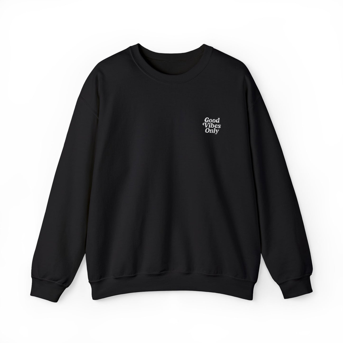 Good Vibes Only Retro Embroidered Crewneck Sweatshirt