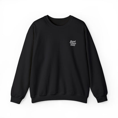 Good Vibes Only Retro Embroidered Crewneck Sweatshirt