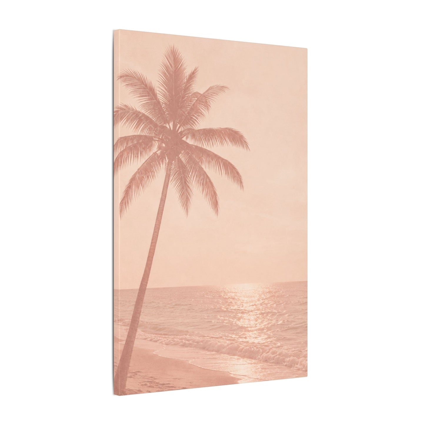 Blush Palm Beach — Matte Stretched Canvas Wall Art