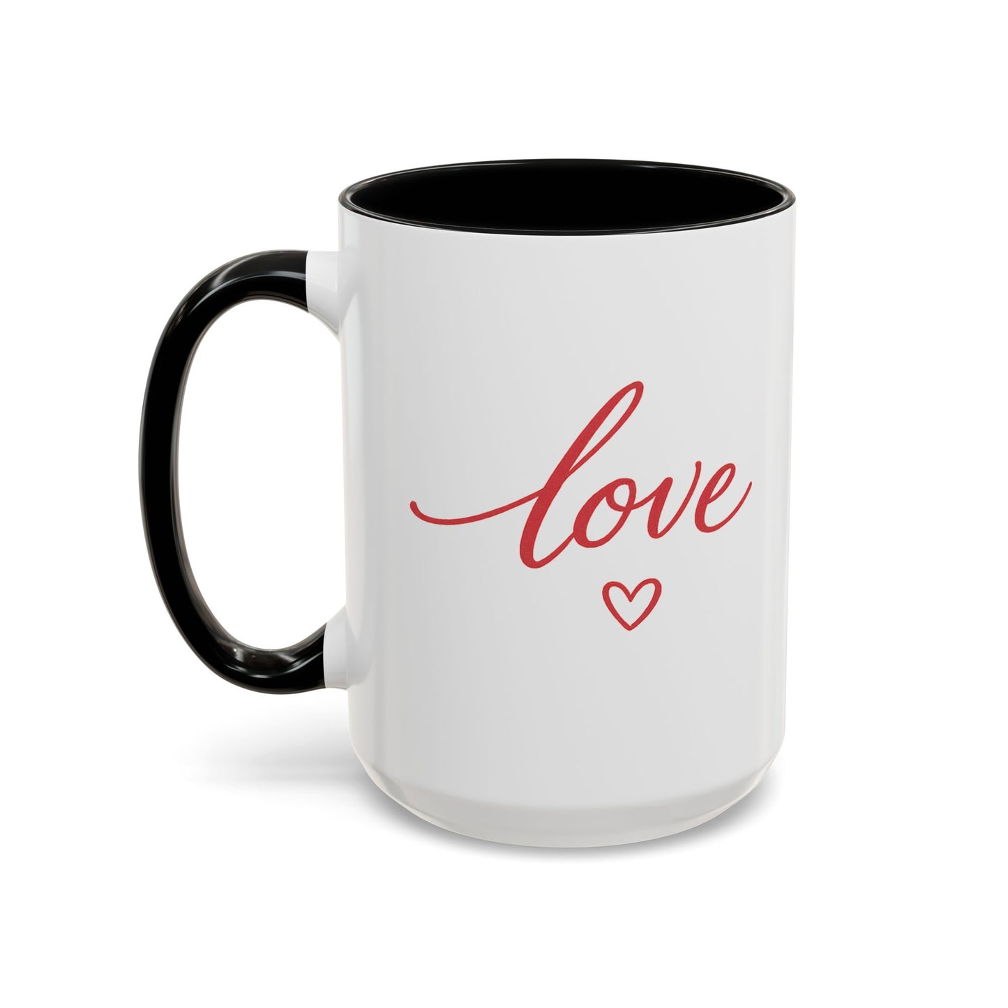 Love Script Accent Coffee Mug – Romantic Heart 11/15oz