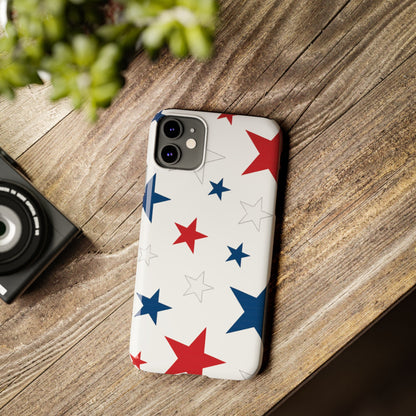 Red White and Blue Stars Slim iPhone Case
