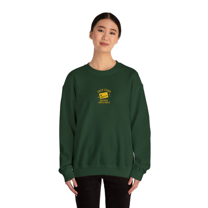 Face Card Never Declines Embroidered Crewneck Sweatshirt