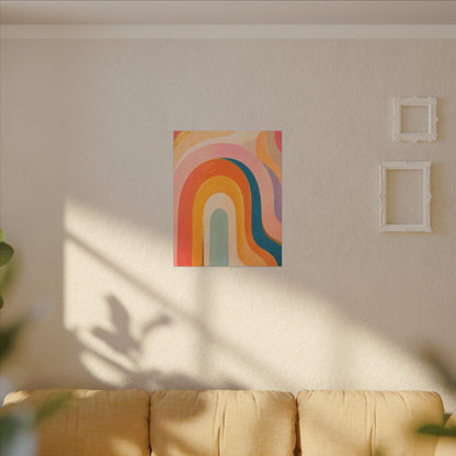 Retro Rainbow Arched Matte Canvas — Stretched Wall Art