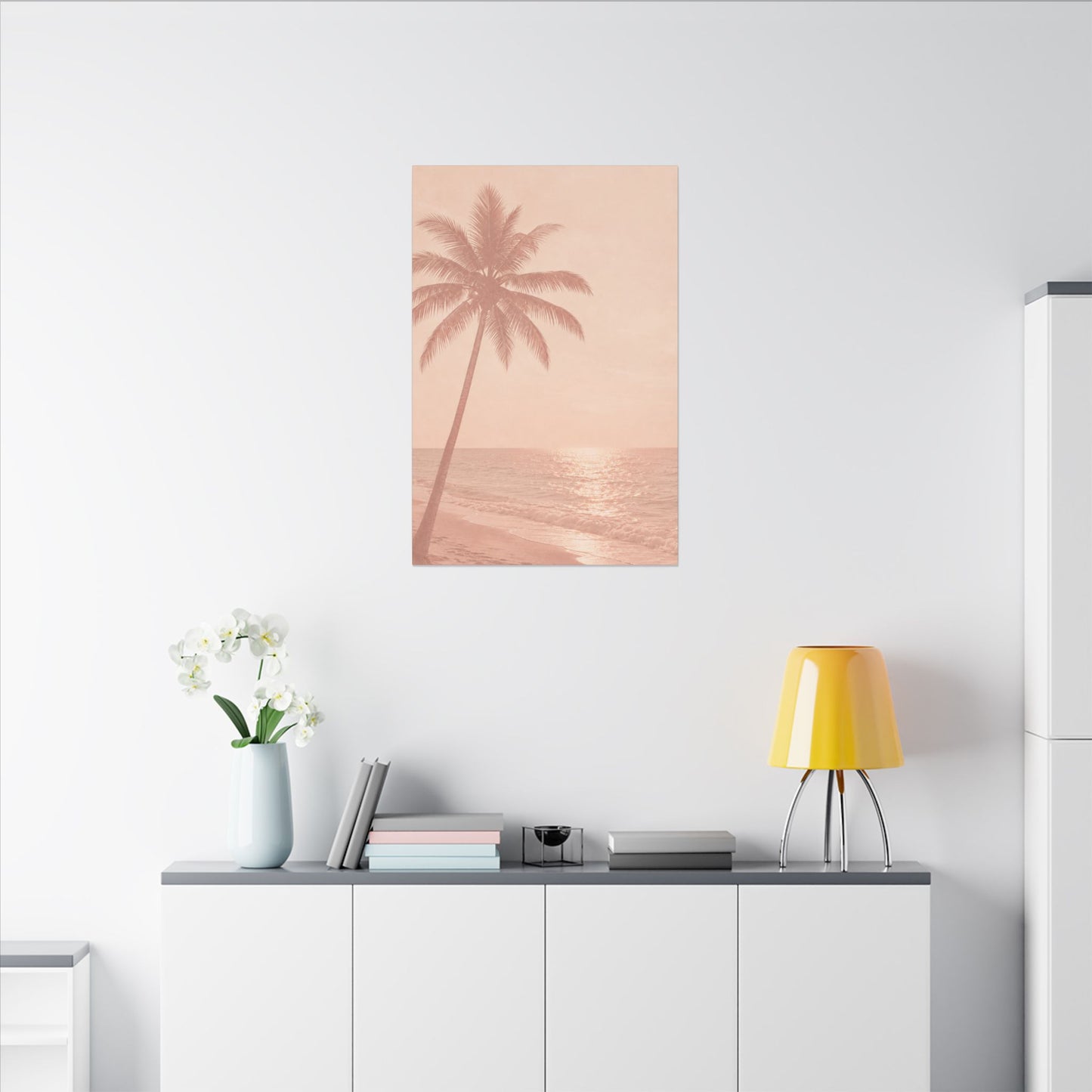 Blush Palm Beach — Matte Stretched Canvas Wall Art