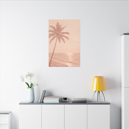 Blush Palm Beach — Matte Stretched Canvas Wall Art