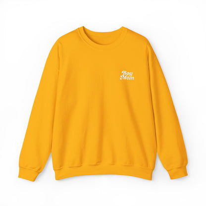 Boy Mom Retro Embroidered Crewneck Sweatshirt