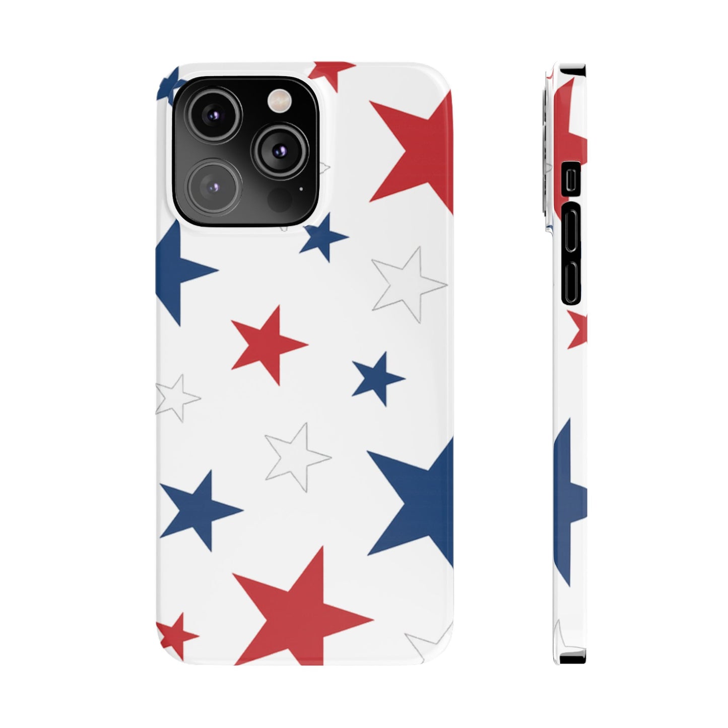 Red White and Blue Stars Slim iPhone Case