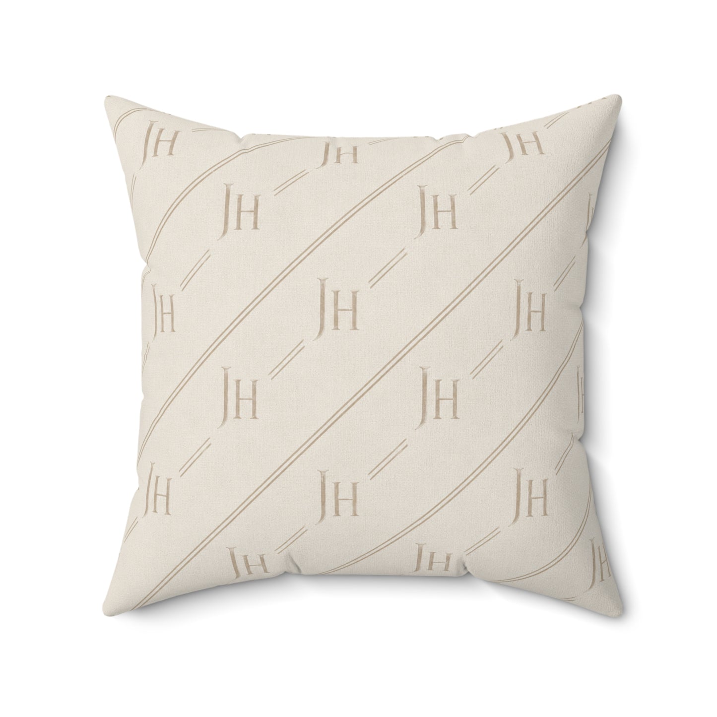 JH Signature Monogram Throw Pillow