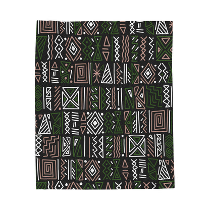 Nigerian Kente Cloth Velveteen Plush Blanket