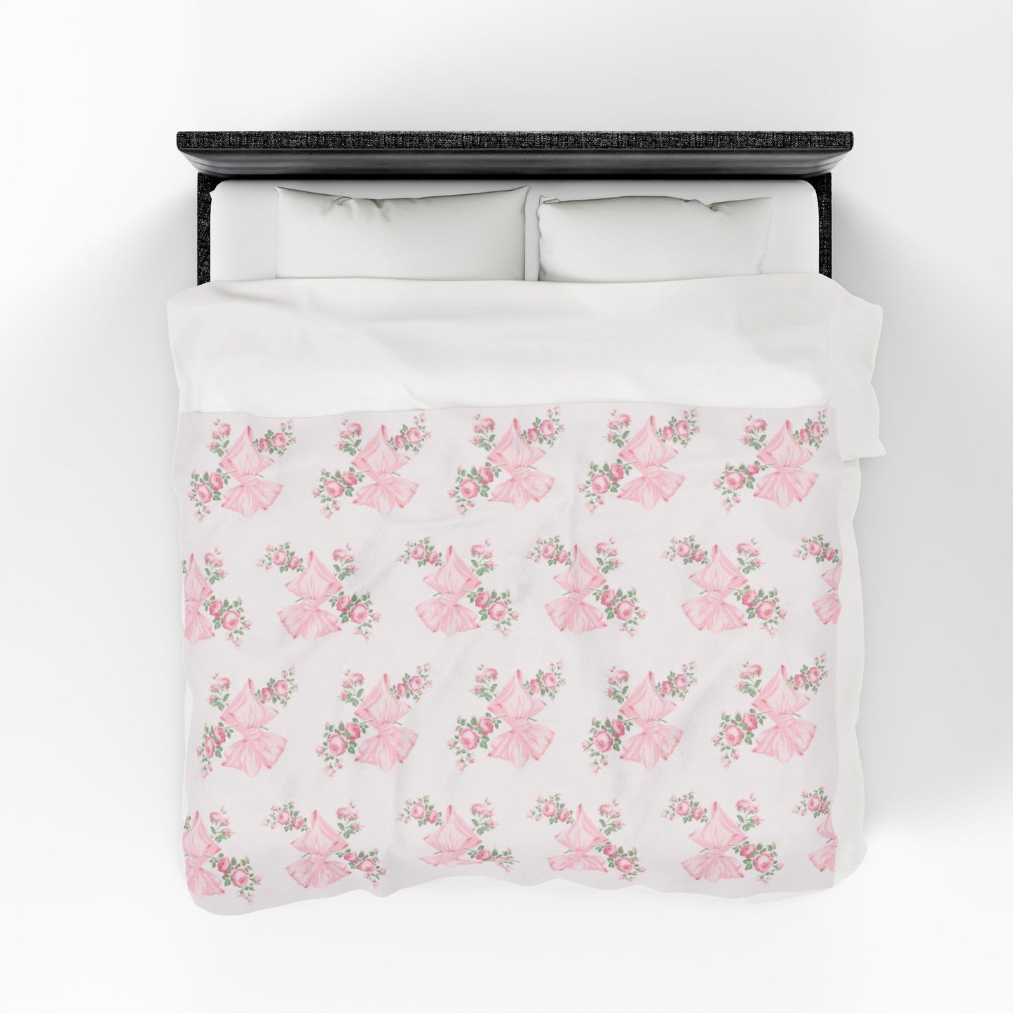 Rosa Beaux Pink Velveteen Plush Blanket