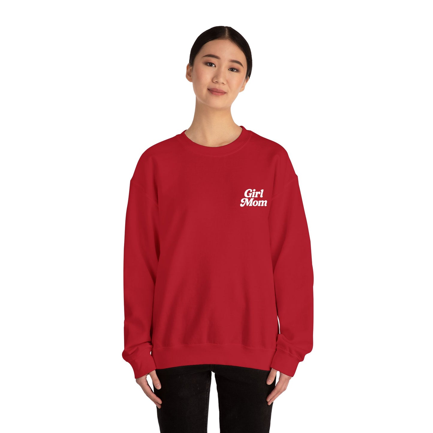 Girl Mom Retro Embroidered Crewneck Sweatshirt