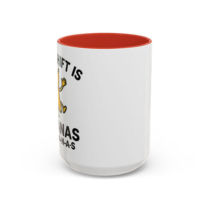 This Shift is Bananas Dancing Accent Mug (11, 15 oz)
