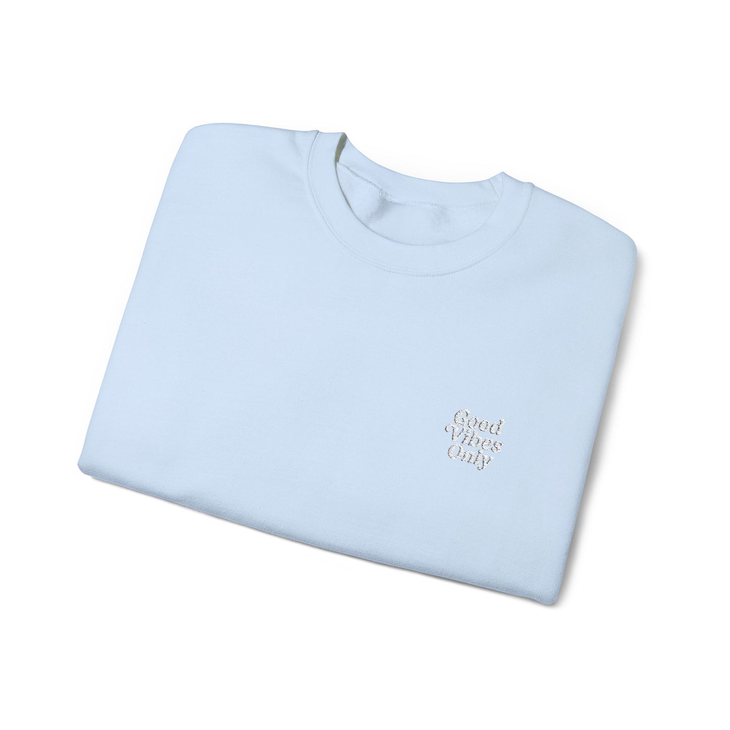 Good Vibes Only Retro Embroidered Crewneck Sweatshirt