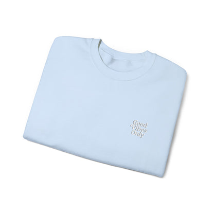 Good Vibes Only Retro Embroidered Crewneck Sweatshirt
