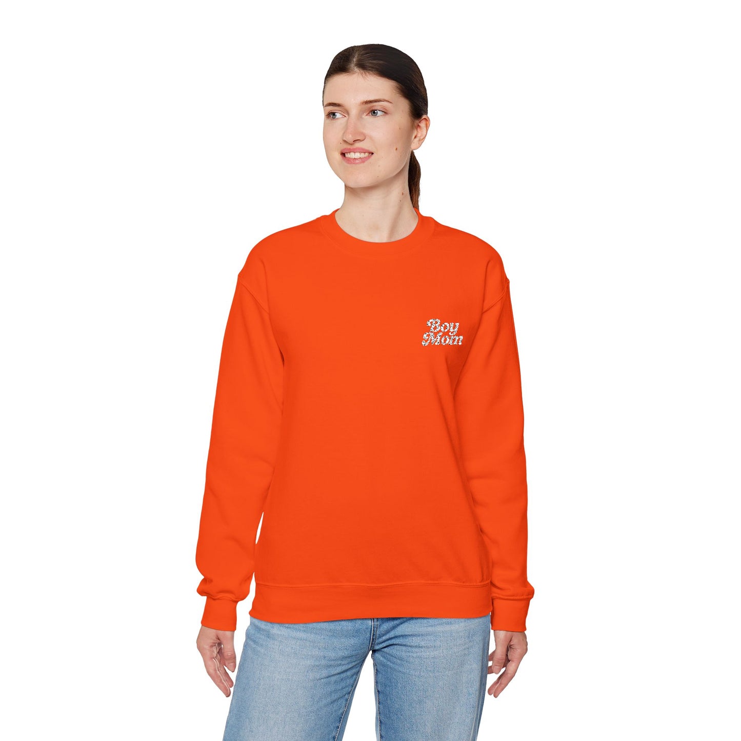 Boy Mom Retro Embroidered Crewneck Sweatshirt
