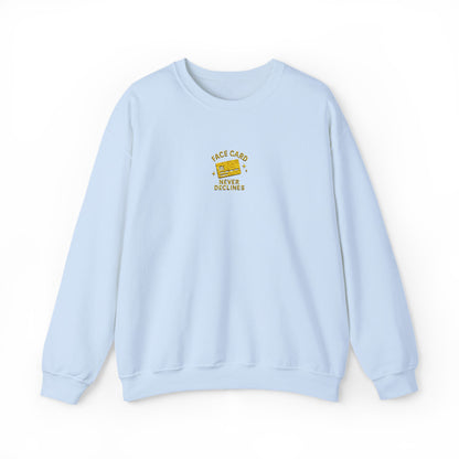 Face Card Never Declines Embroidered Crewneck Sweatshirt