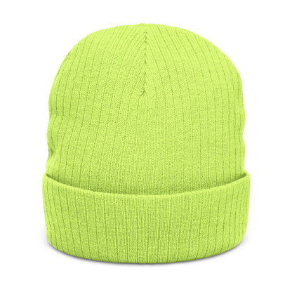 Jhora's Coffee Signature Embroidered Ribbed Beanie