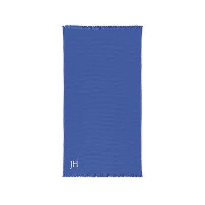 Personalized Embroidered Cotton Waffle Fringed Throw Blanket