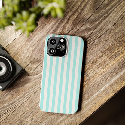 Blue Striped Summer Slim iPhone Case