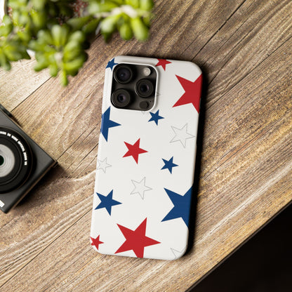 Red White and Blue Stars Slim iPhone Case