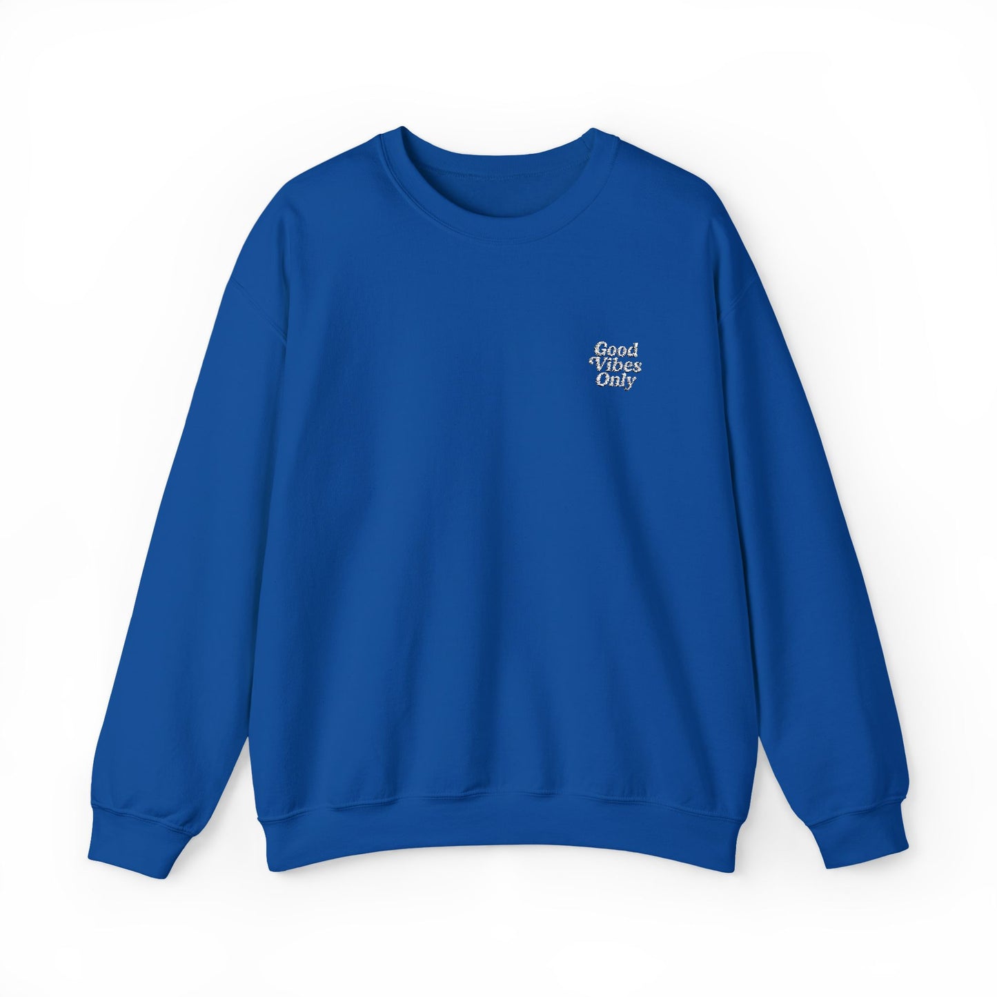 Good Vibes Only Retro Embroidered Crewneck Sweatshirt