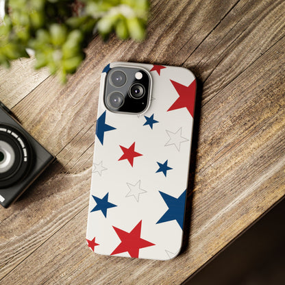 Red White and Blue Stars Slim iPhone Case