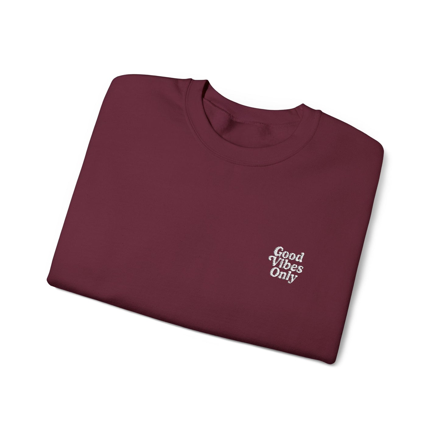 Good Vibes Only Retro Embroidered Crewneck Sweatshirt