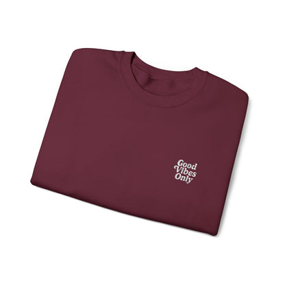 Good Vibes Only Retro Embroidered Crewneck Sweatshirt