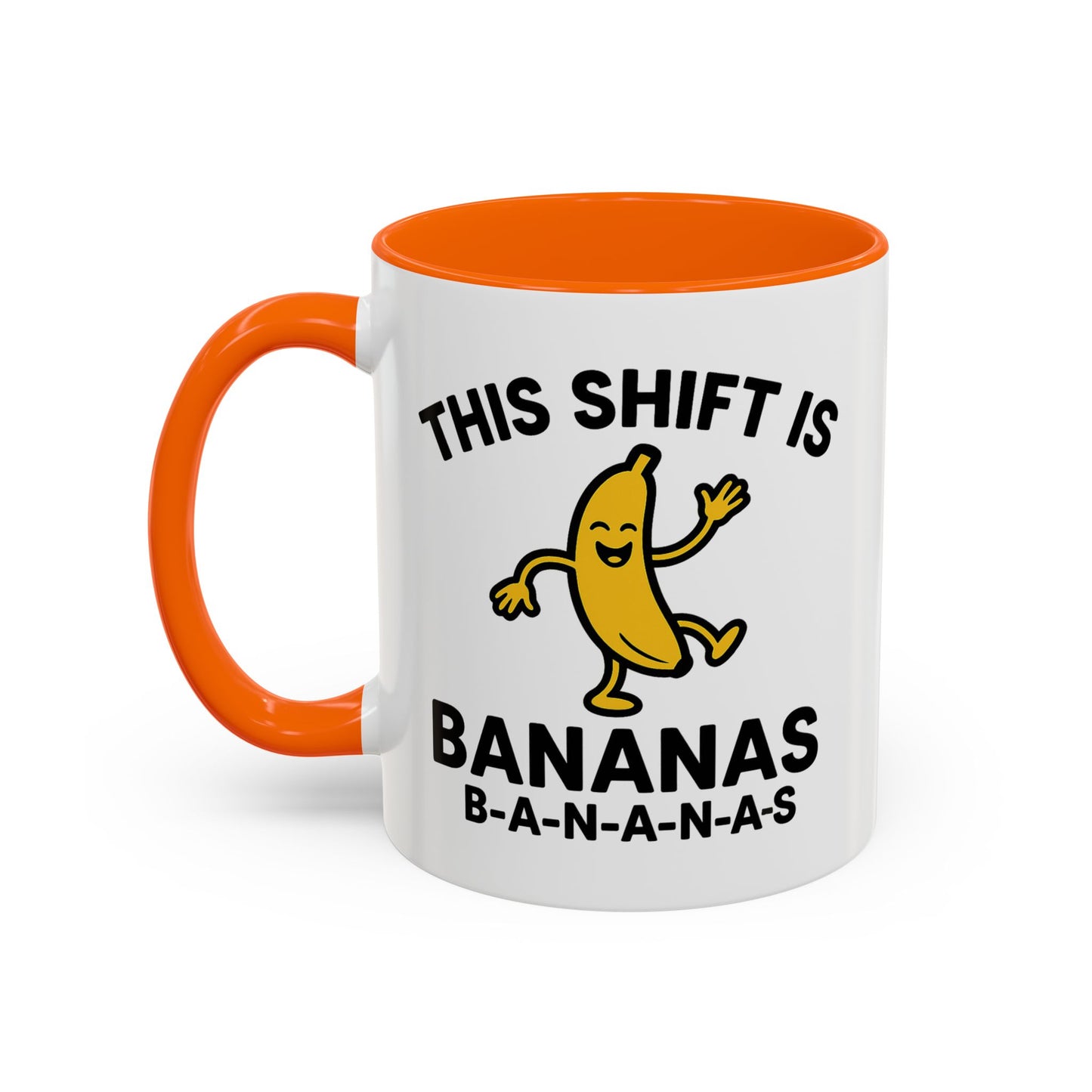 This Shift is Bananas Dancing Accent Mug (11, 15 oz)