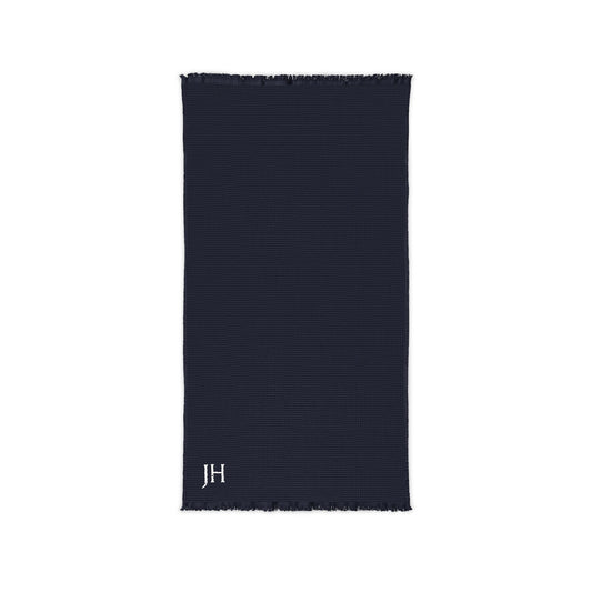 Personalized Embroidered Cotton Waffle Fringed Throw Blanket