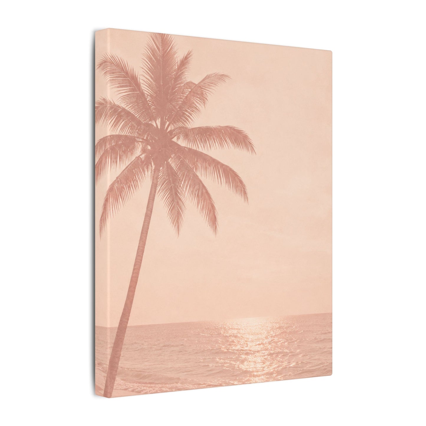 Blush Palm Beach — Matte Stretched Canvas Wall Art