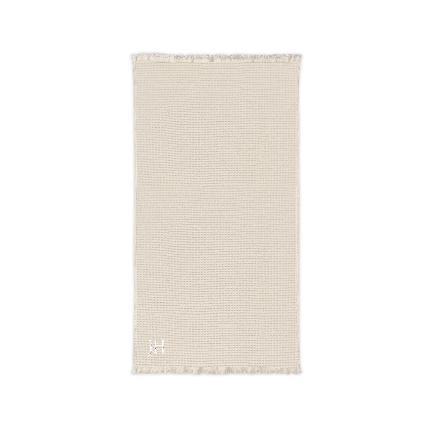 Personalized Embroidered Cotton Waffle Fringed Throw Blanket