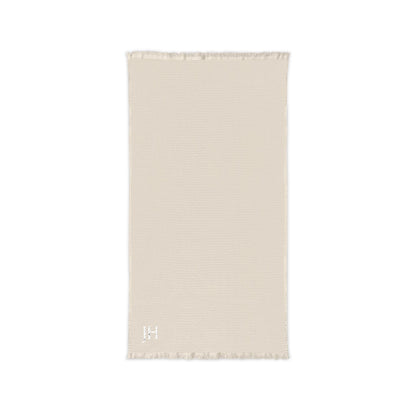 Personalized Embroidered Cotton Waffle Fringed Throw Blanket
