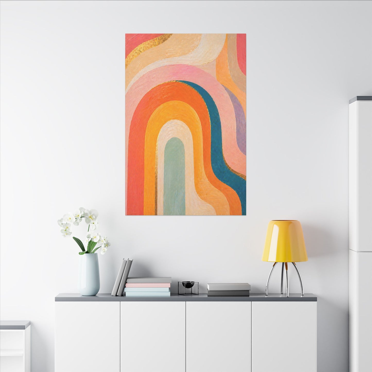 Retro Rainbow Arched Matte Canvas — Stretched Wall Art