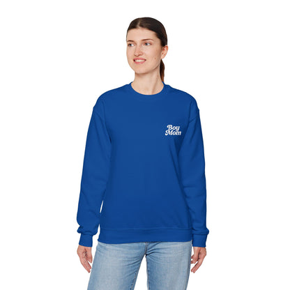 Boy Mom Retro Embroidered Crewneck Sweatshirt