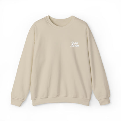 Boy Mom Retro Embroidered Crewneck Sweatshirt
