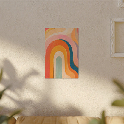 Retro Rainbow Arched Matte Canvas — Stretched Wall Art