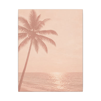 Blush Palm Beach — Matte Stretched Canvas Wall Art