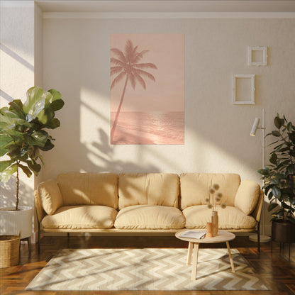 Blush Palm Beach — Matte Stretched Canvas Wall Art