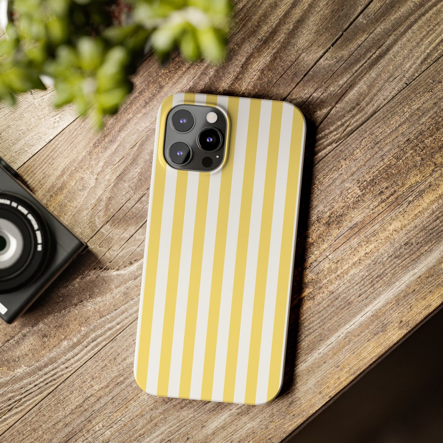 Yellow Striped Summer Slim iPhone Case