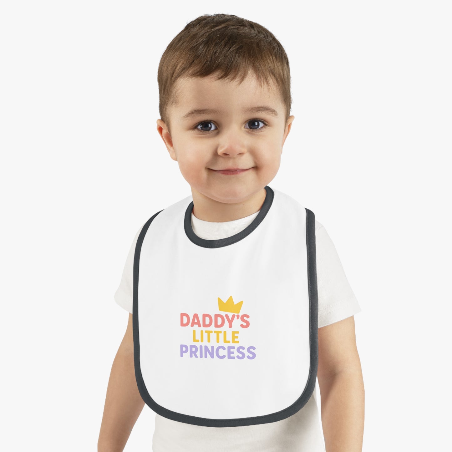 Daddy's Little Princess Baby Bib with Contrast Trim